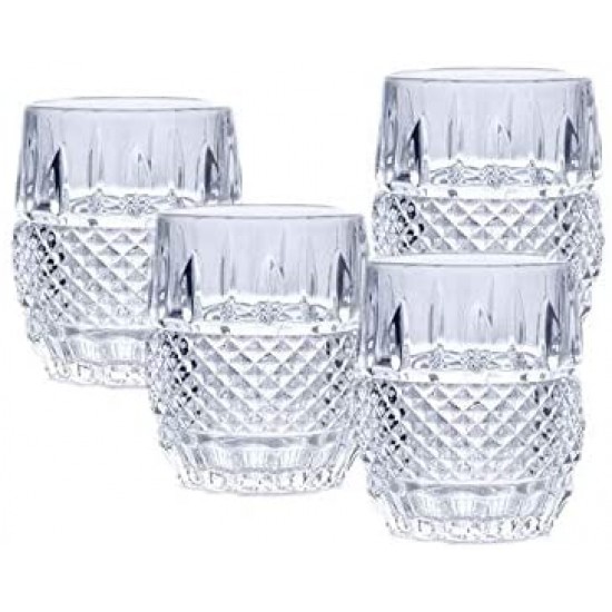 Mikasa Delano Double Old-Fashioned Glass, 10oz, Fine Crysrtal, Set of 4