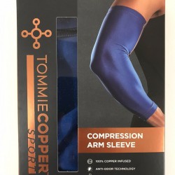 Tommie Copper Sport Compression Arm Sleeve, Blue, Small/medium